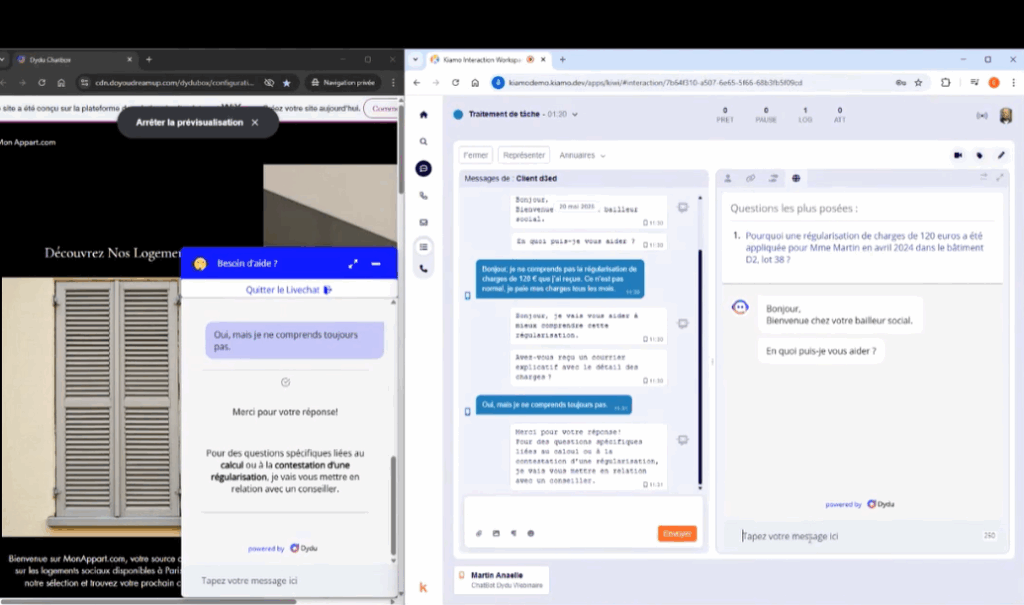 écran kiamo & dydu intégrés