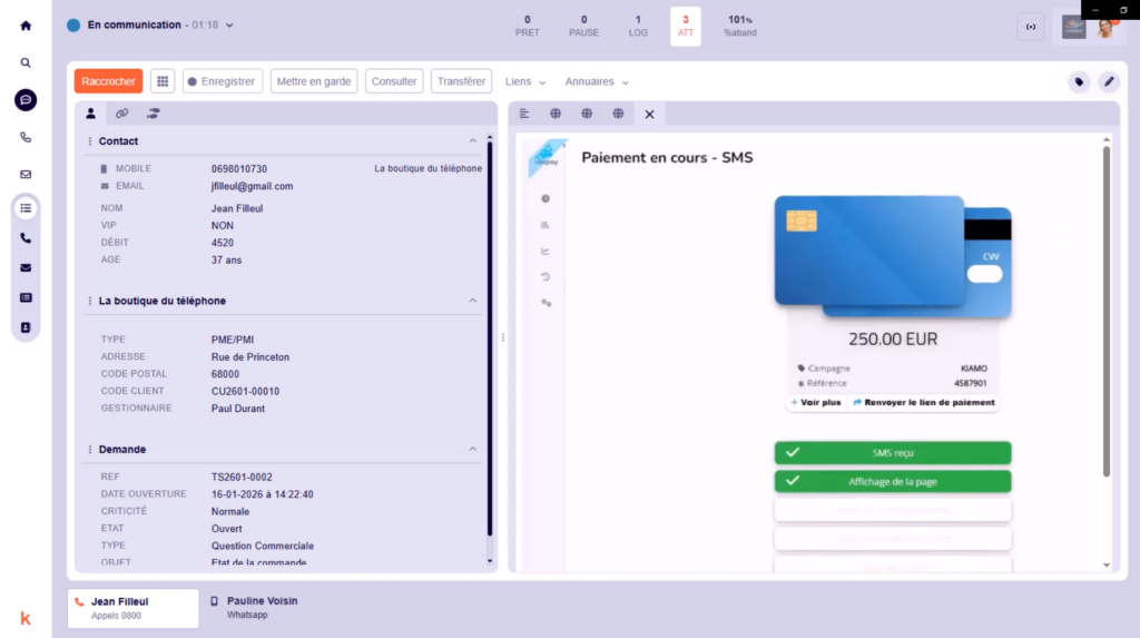 écran Kiamo avec solution de paiement VOXPAY intégré à la solution